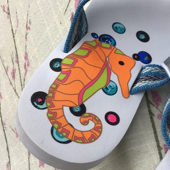 Seahorse flip flops Size7🐚 🌊 - Picture 3 of 8
